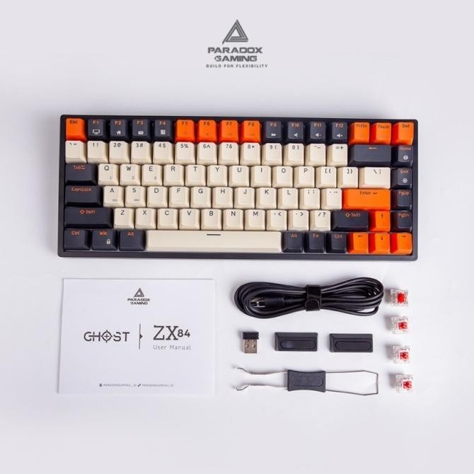 Keyboard - Paradox Gaming Keyboard 75% RGB GHOST ZX84 Wireless - Black