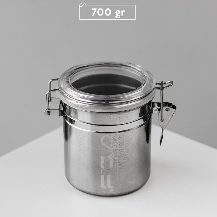 

Qui Release Canister 700ml Toples Kopi Bumbu Dapur Stainless 700 ml