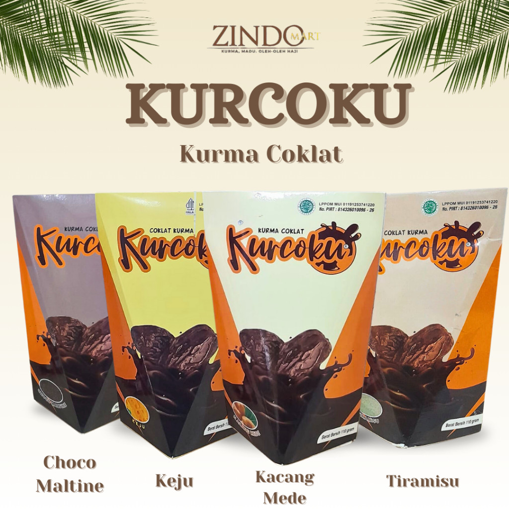 

KURCOKU KURMA COKLAT RASA CHOCOMALTINE, KEJU, KACANG MEDE DAN TIRAMISU BERAT 110GR ISI 10PCS ENAK