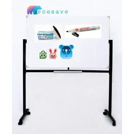 

Whiteboard Standing Magnetic Single Face Papan Tulis Kaki Roda 1 Muka