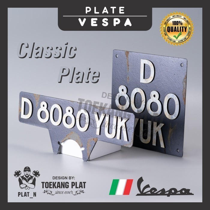 FREE ONGKIR PLAT VESPA LAMA / JADUL / LAWAS BISA COD