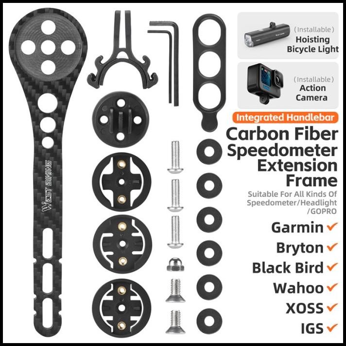 West Biking Integrated Handlebar Mount Carbon Barfly Mounting Gps 7193