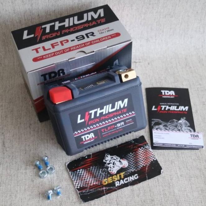 aki motor tdr racing aki xmax - r25 - cbr250 - ninja tlfp-9r lithium 