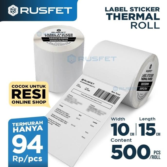 Terlaris Label Resi Thermal Stiker Thermal 100X150Mm Label Barae Thermal