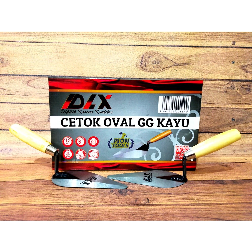 LE593 DLX CETOK SEMEN LANCIP 6" gagang kayu DL-CK3 15 cm sendok semen NEW
