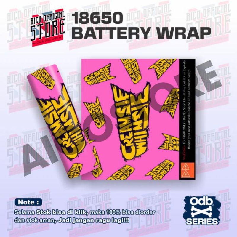 

*Fullbody* Famstore Stiker Wrap Baterai 18650 O D B X Kremsi Whimse Untuk Melindungi Dan Memperindah Tampilan Garskin Case/Stiker Premium Custom COD