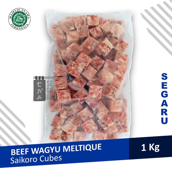 

Saikoro Beef Wagyu Meltique Daging Steak Sapi Cubic 1 Kg