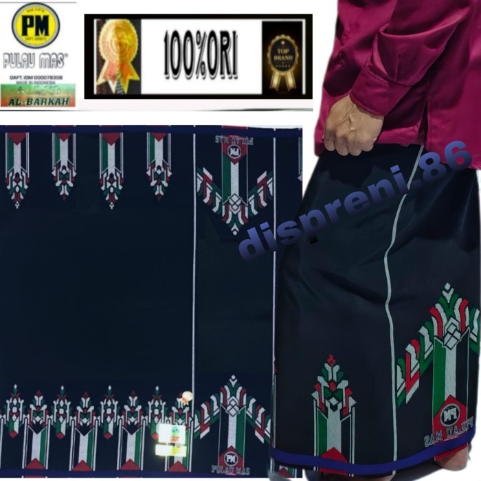 Sarung sarung pria polos hitam al barkah pulau mas jumbo original - palestin terbaru