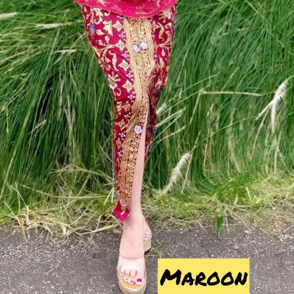 Rok Bali Dewasa Panjang Katun Print Bawahan Rok Kebaya Pinggang Karet Rok Span Kamen Jadi Motif Song