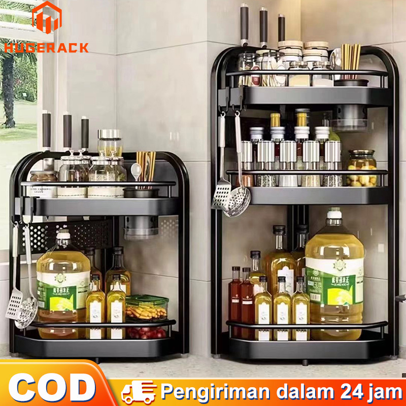 Rak Bumbu Dapur Stainless Steel Rak Dapur Triangle Rak Sudut Rak Pisau Rak Yimpanan Sumpit Dapur Rak