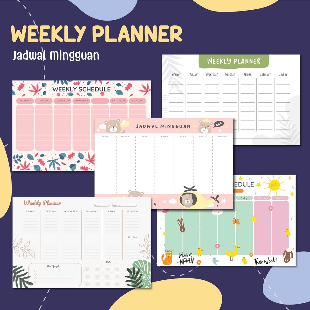 

Adaajaa Weekly Schedule Planner - Poster Jadwal Mingguan LB750STOK TERBATAS