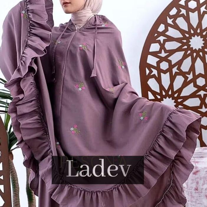 Mukena Dewasa Katun Bordir Resleting 2In1 Mukena Rempel