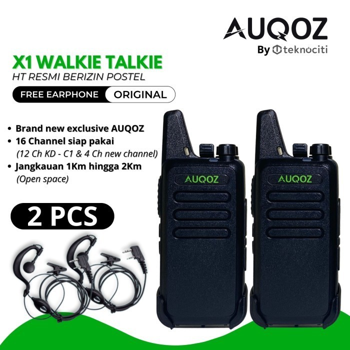 HT X1 Mini Handy Talkie - Walkie Talkie Jarak Jauh 1-2 Km KDC1 by AUQOZ