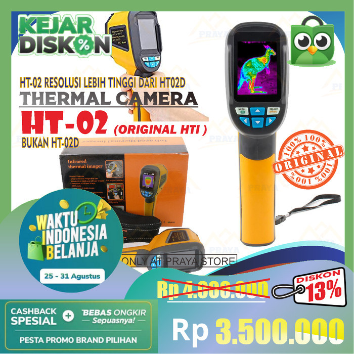 FLIR HT-02 Kamera Termal Imager 80x60, Sensitivitas <50mK, Rentang Suhu -20 hingga 400°C