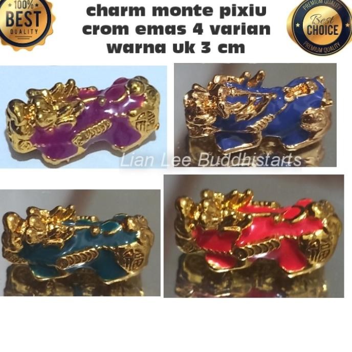 

Ready stock] charm bandulan gelang mote pixiu phixiu 4 varian warna uk 3 cm crom emas