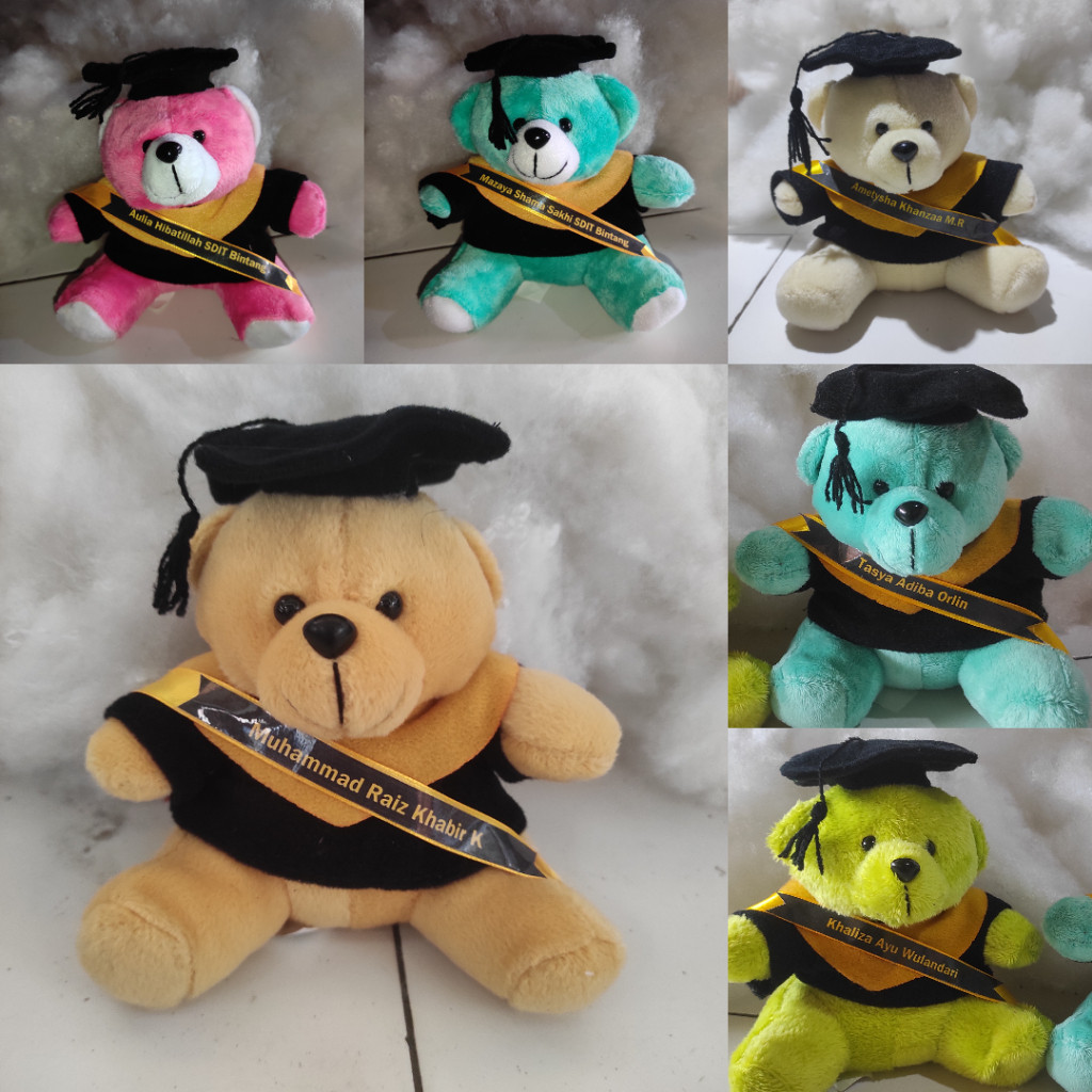 Boneka Wisuda Boneka Bear Wisuda Bebas Custom Nama / boneka wisuda nama boneka wisuda selempang nama