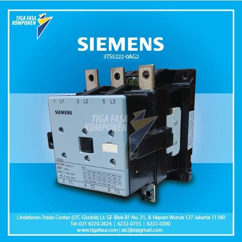 Contactor Siemens 3Ts5222-0Ag2 110Vac Ac-3 170A 90Kw 2No+2Nc