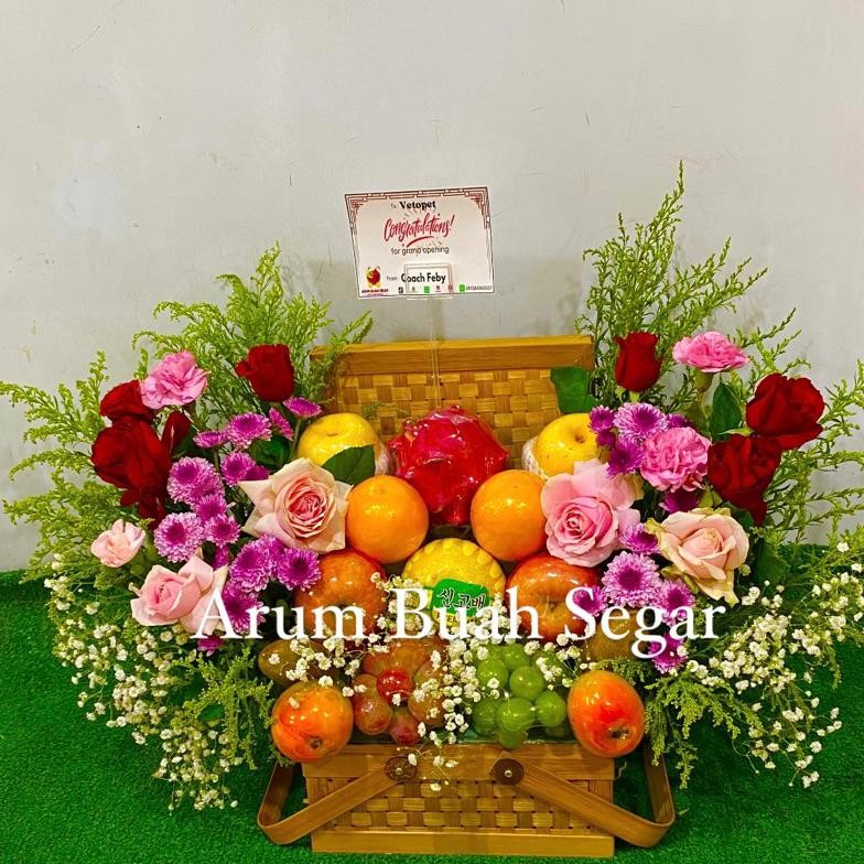 

shu promo hampers buah x fresh flowers parsel buah hanan/cepat sembuh/isoman/gift/ultah/natal/imlek/ramadhan/lebaran murah bogor/tangerang/depok