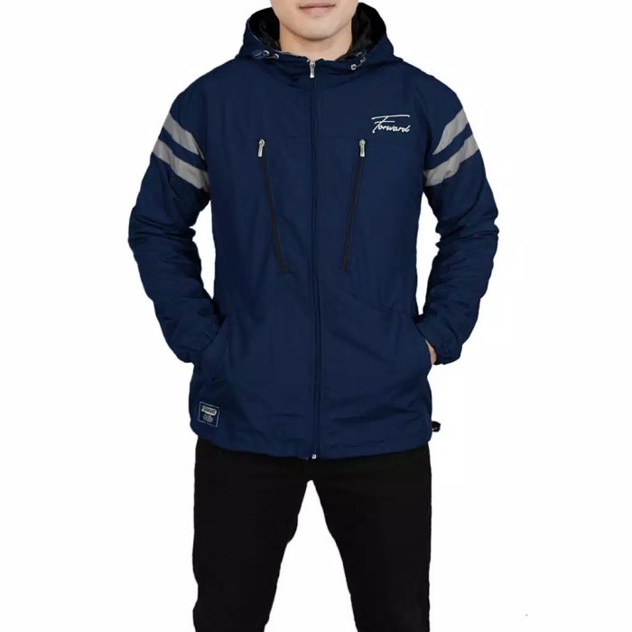 jaket parasut waterproof nike original forward navy