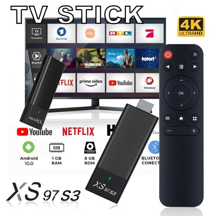 XS97 S3 Stick TV pintar Android 10.0 4K HDMI TV STICK Smart Digital TV