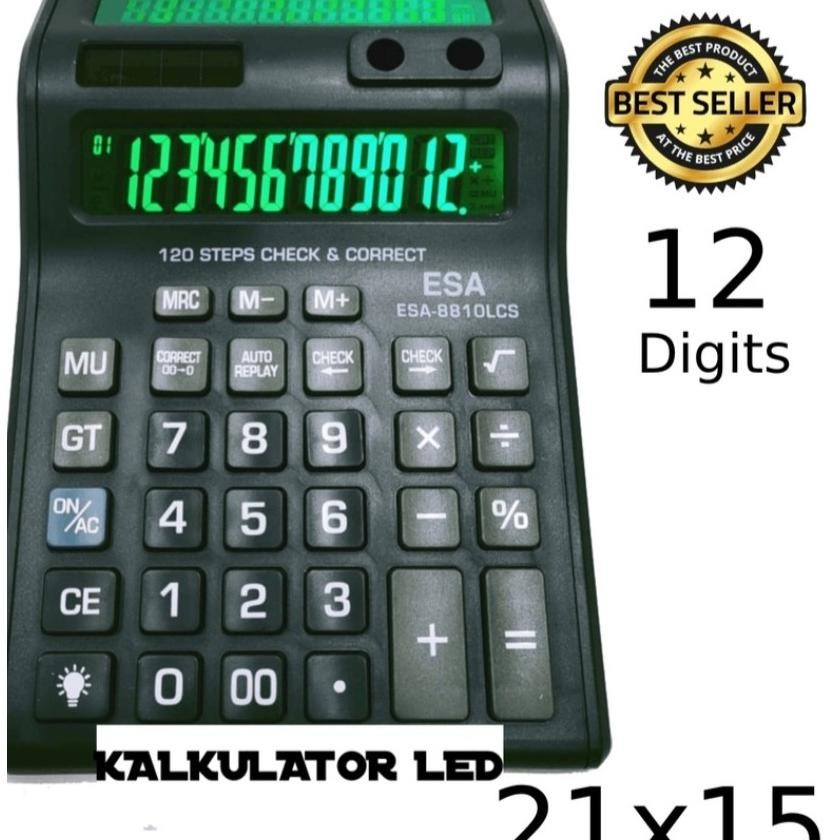 

Kalkulator Digital Led 2 Layar 12 Digit Esa - Kalkulator Che