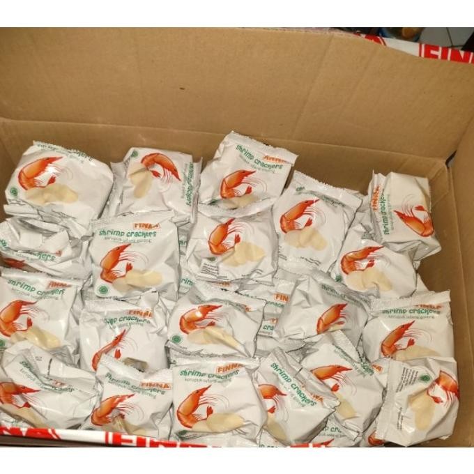 

Kerupuk FINNA UDANG GORENG MATANG crackers 10gr/ 1/2 karton