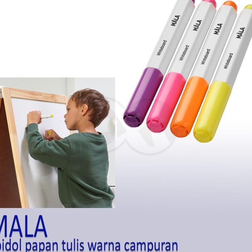 

Mala Spidol Papan Tulis Warna Campuran Isi 4 Pcs