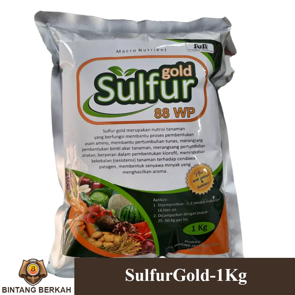 Sulfur Gold 1 Kg Fungisida Sulfur Belerang Pertanian
