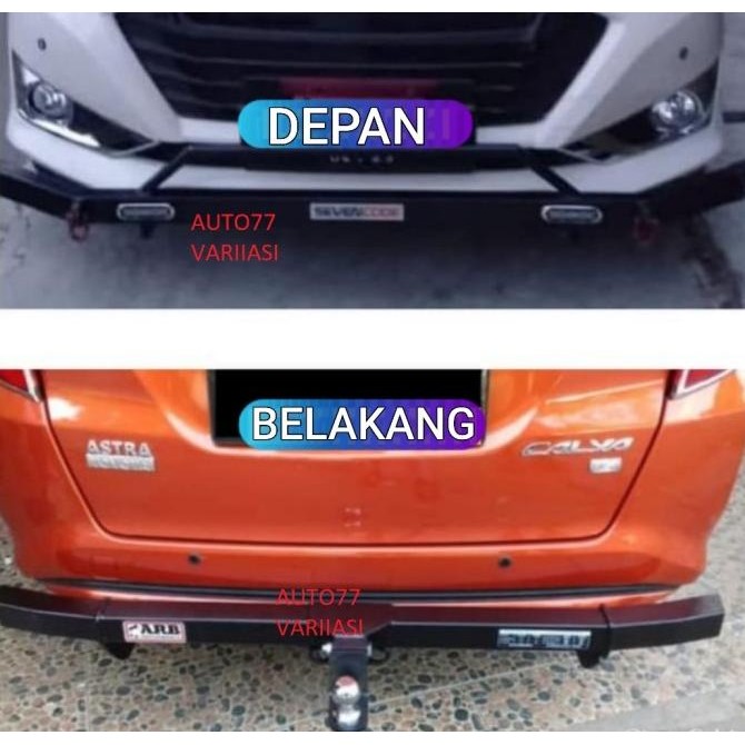PAKET BUMPER TANDUK DEPAN DAN TOWING BELAKANG MOBIL CALYA SIGRA