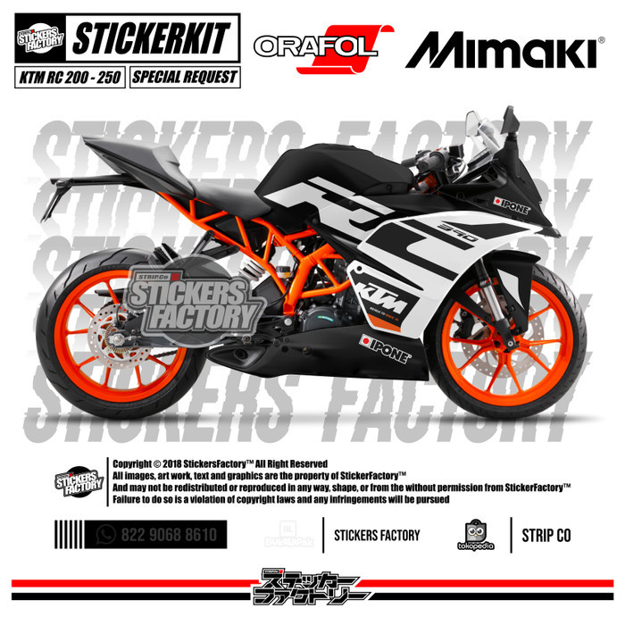 Decal Stiker Sticker Ktm 200 Rc - 250 Rc Design Custom Suka2