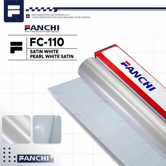 

Sticker FANCHI FC110 Matte Pearl White Putih Satin Doff 50cm x 9m ROLL