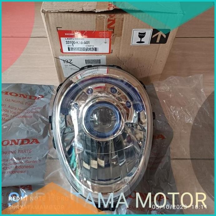reflektor lampu depan scoopy fi K16 2013-2016 assy set bohlam original