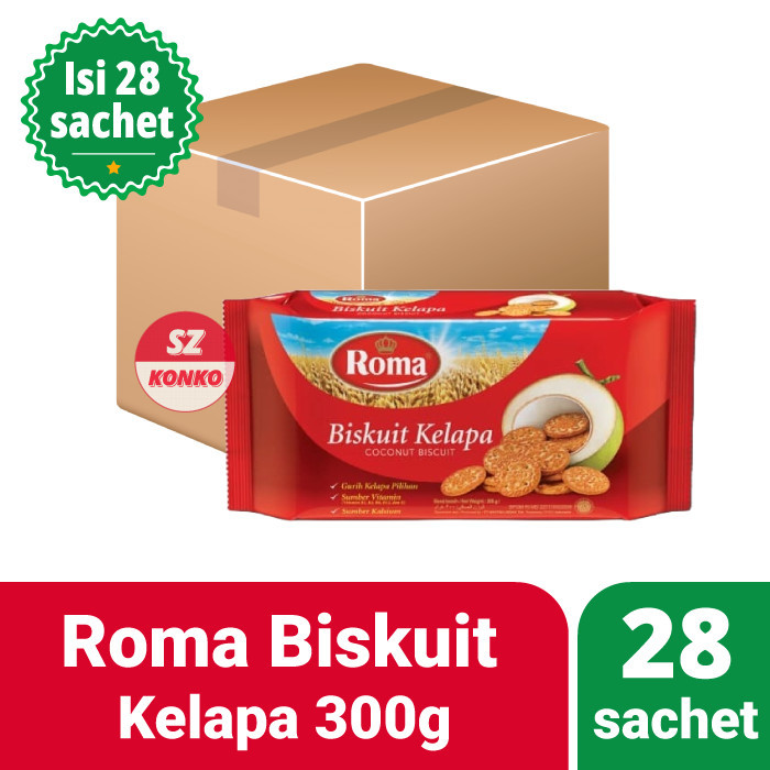 

1 Karton Roma Kelapa 300 gr - isi 28x Sachet Biskuit