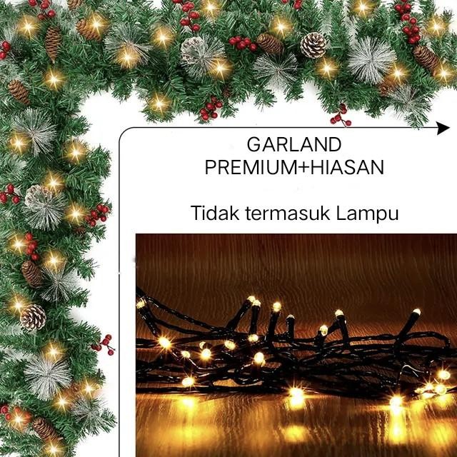 Aksesoris Natal Garland Dengan Dekorasi / Garland Hias Ornamen Natal