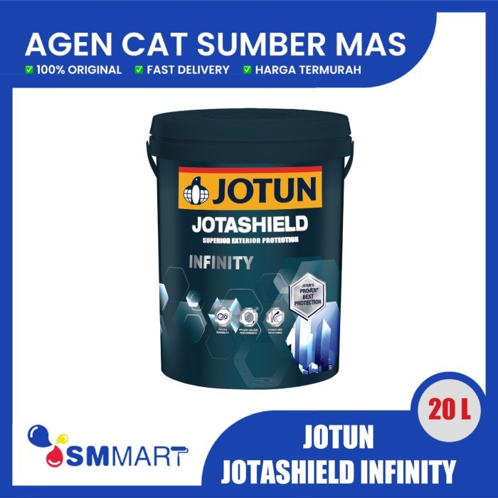 JOTUN JOTASHIELD INFINITY CAT TEMBOK EXTERIOR WARNA PUTIH KEMASAN 20 LITER