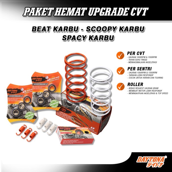 Paket Hemat Upgrade Cvt Beat Karbu - Scoopy Karbu - Spacy Karbu Daytona Racing