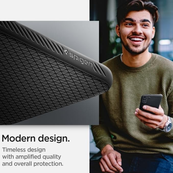 Case Samsung Galaxy S22 Ultra Plus Spigen Liquid Air Softcase Casing - S22 Ultra, Matte Black