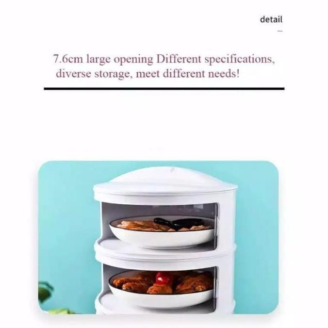 TUDUNG SAJI SUSUN VIRAL 4 TINGKAT RAK MAKANAN SUSUN KOTAK PENYIMPANAN