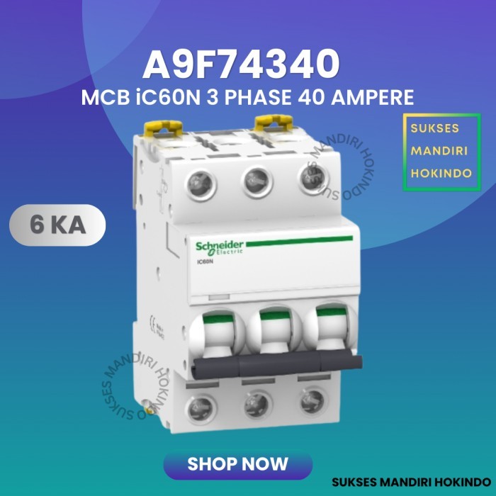 Termurah Mcb 3P 40A 3 Phase 40 Ampere Original Sni Schneider Ic60N 3Pas 40Amper