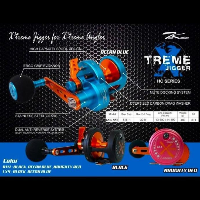 Reel Team Kamikaze XTREME JIGGER LX 4 HC SERIES Handle kiri