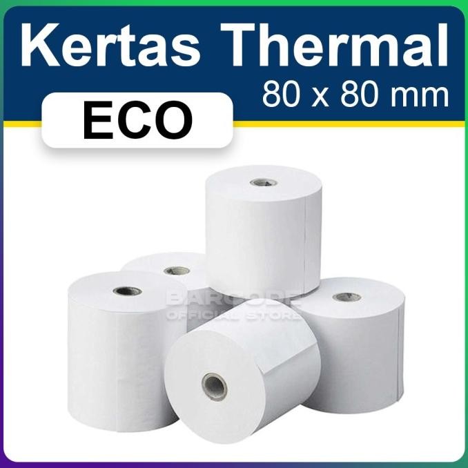 

KERTAS STRUK KASIR THERMAL 80X80 / 80 X 80 MM / 80X80MM (10 ROLL)