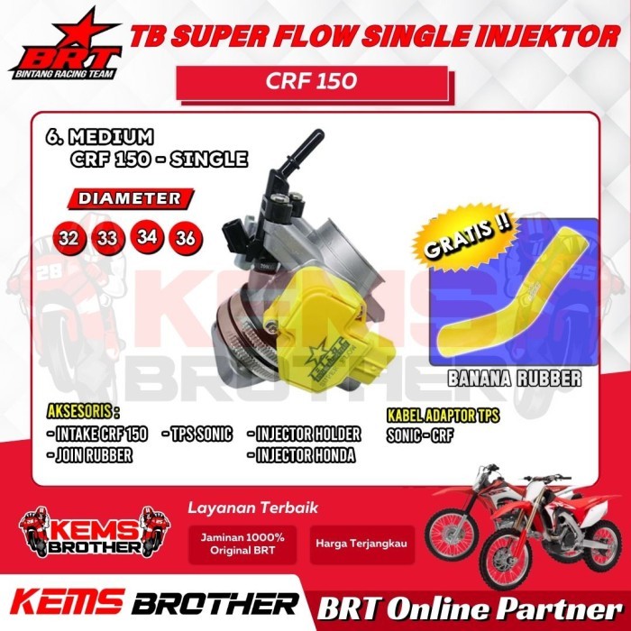 TB BRT THROTTLE BODY CRF150 SINGLE INJEKTOR ORIGINAL BRT