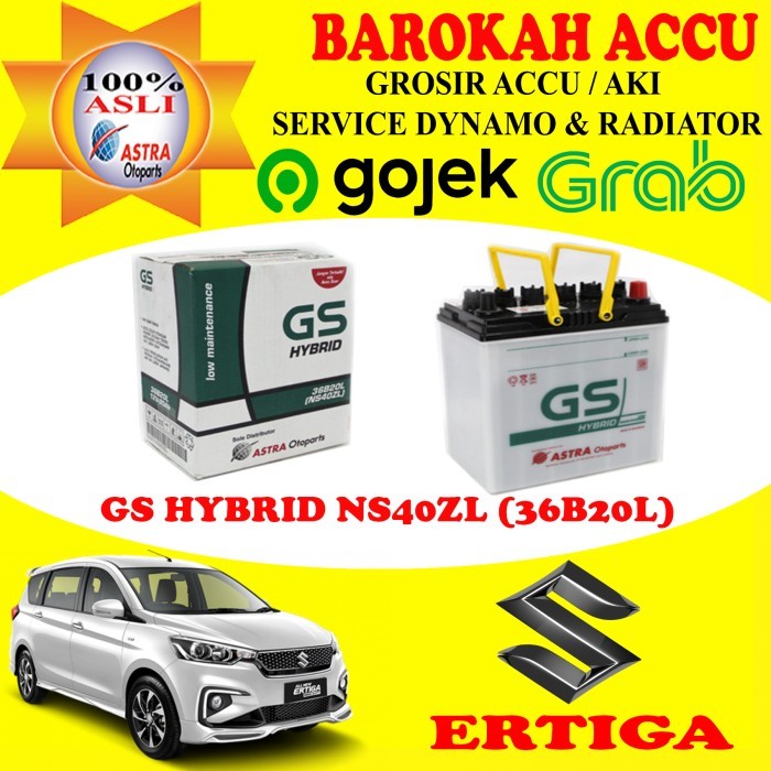 Aki Mobil Suzuki Ertiga Gs Hybrid Ns40Zl / 36B20L, 35 Ah Gs Astra