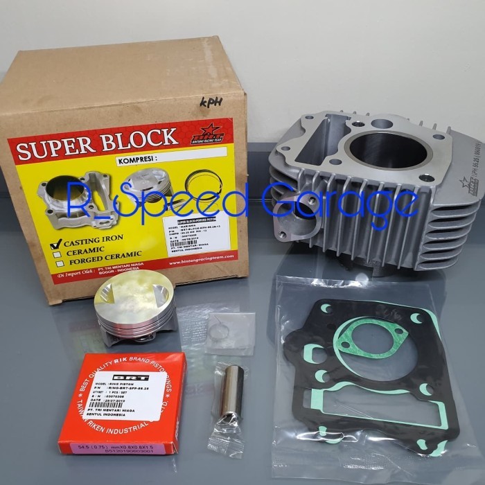 Blok Cast Iron & Forged Piston Brt Karisma & Supra X 125 Kph 55.25