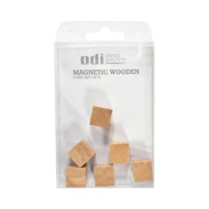 QC07 MAGNETIC CORK PIN MAGNET PAPAN TULIS KAYU MAGNETIC WOODEN 6PC