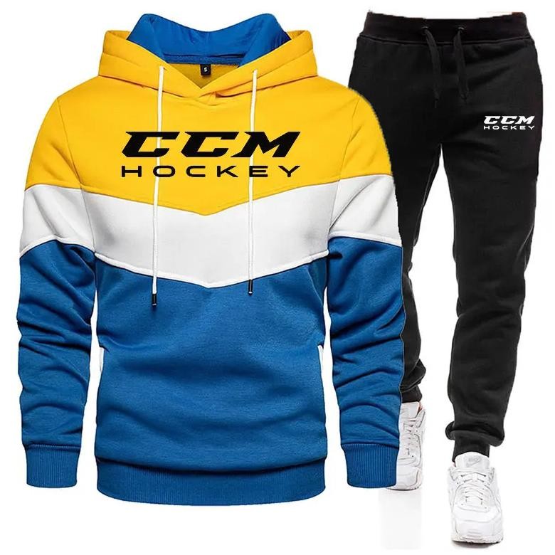 Promo Autumn Winter Russia CCM HOCKEY Men's Tracksuit Sets Hoodie Casual Sportswear Suit Hoodies+Pan