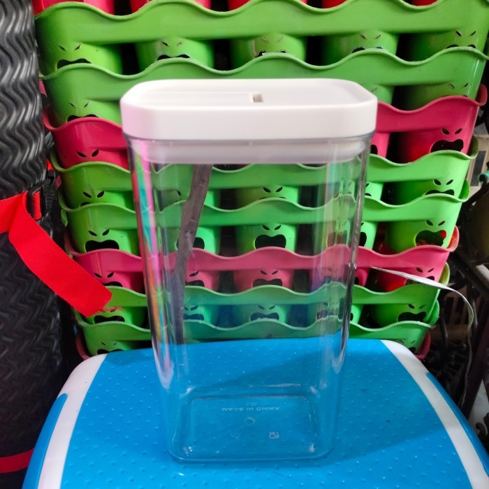 BIG SALE Toples Akrilik Wadah Susu,Kopi Dan Gula UK 1,5kg Tutup Clip Rapat