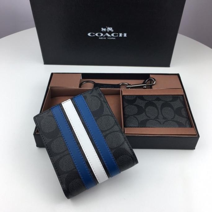 Wallet In Signature Canvas With Varsity Stripe-F26072