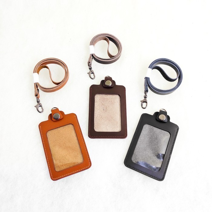 

Andra - Leather Name Tag/ Lanyard Id Card Holder Kulit Asli Free Grafir Laser