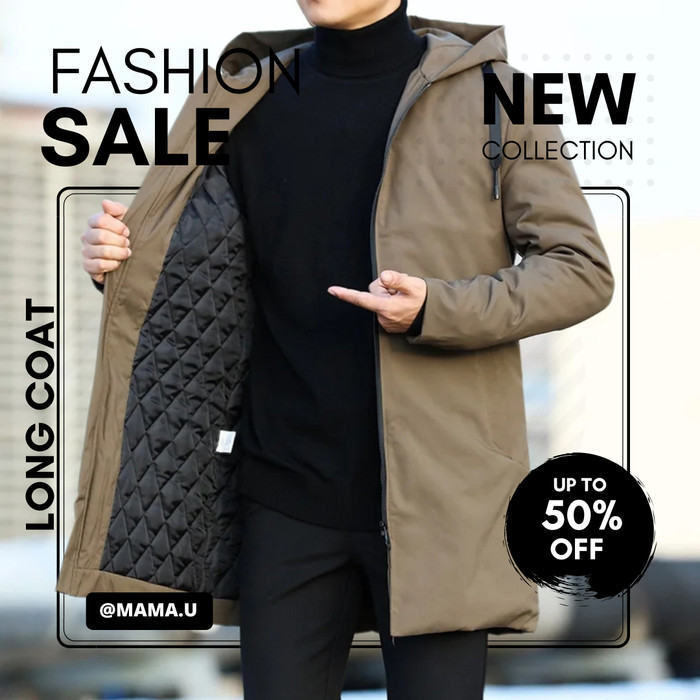 PROMO Jaket Jubah Korea Pria / Jubah Musim dingin Jumbo Terbaru - Khaki, XS